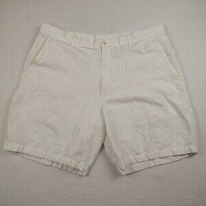 Claiborne White Linen Shorts Casual Summer Lightweight Mens Size 38